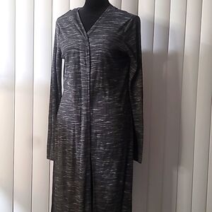 Ambiance size L back lace detail. Charcoal color Long sleeve Cardigan